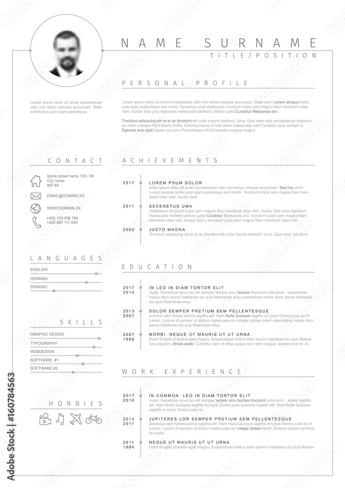 Vector minimalist cv / resume template Vector minimalist cv / resume template