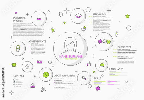 minimalist cv / resume template for girls and women