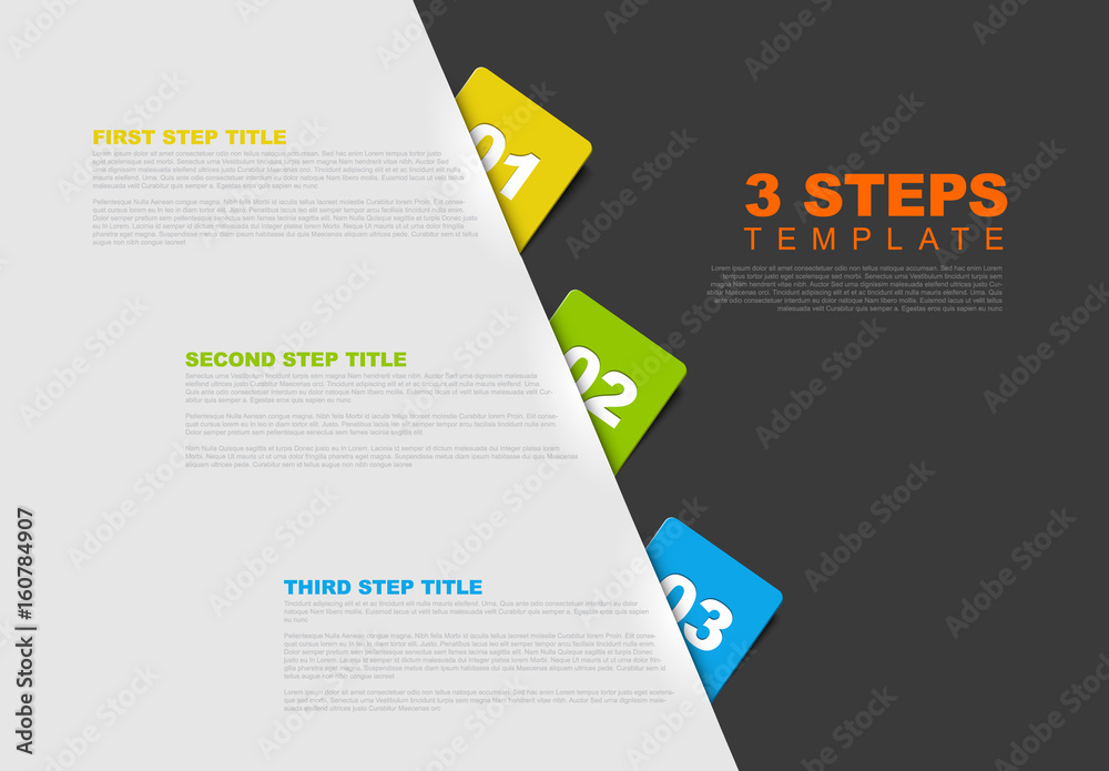 One two three - vector progress template One two three - vector progress template
