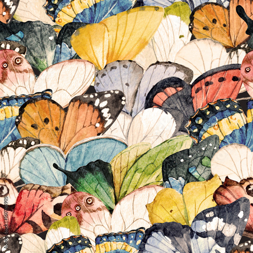 Carta da parati Farfalle - Carta da parati Watercolor butterfly pattern