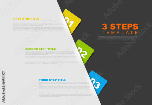 One two three - vector progress template