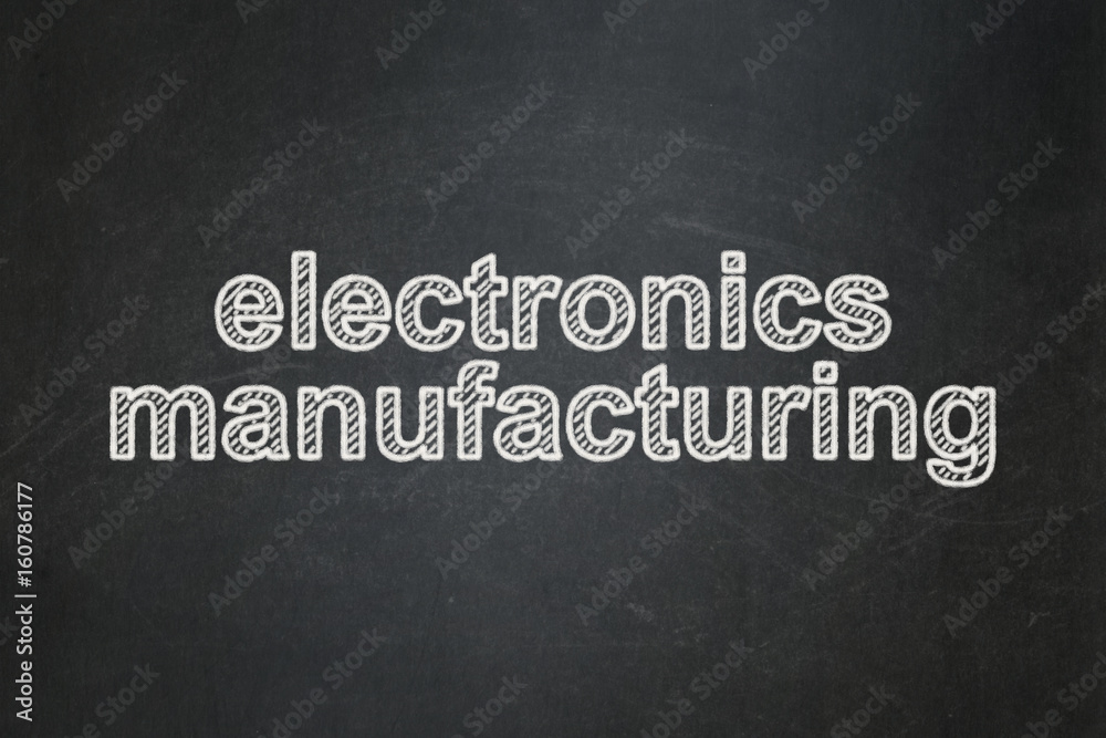 Obraz premium Manufacuring concept: Electronics Manufacturing on chalkboard background