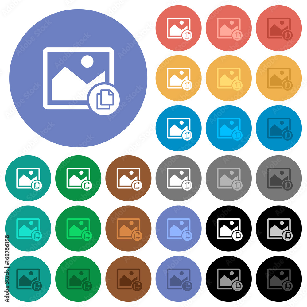 Copy image round flat multi colored icons Copy image round flat multi colored icons