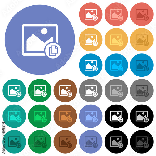 Copy image round flat multi colored icons