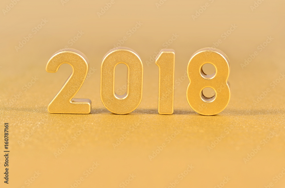 2018 year golden figures on a golden 2018 year golden figures on a golden