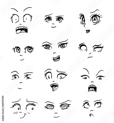 Cartoon emoties gezichten