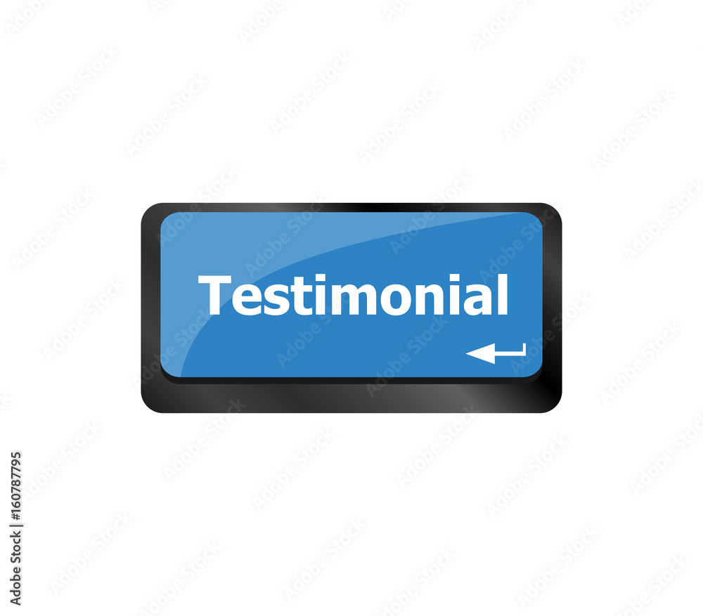 Testimonial word, button on computer keyboard key Testimonial word, button on computer keyboard key