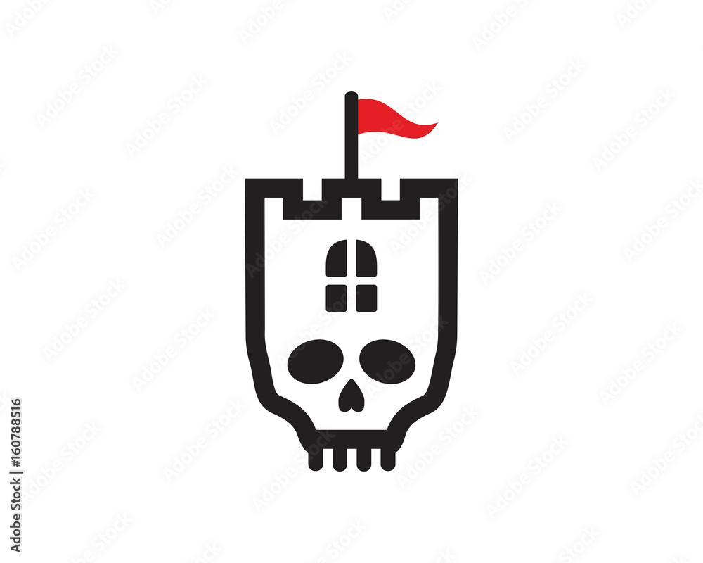 Horror Castle Logo Template Design Vector, Emblem, Design Concept, Creative Symbol, Icon