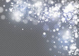 White sparks and stars glitter special light effect. Sparkling magic dust particles.dust