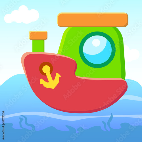 Scenery marine with ship.