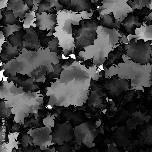 Dark black and white watercolor texture background. Admirable abstract dark black and white watercolor texture pattern. Expressive messy vector illustration.