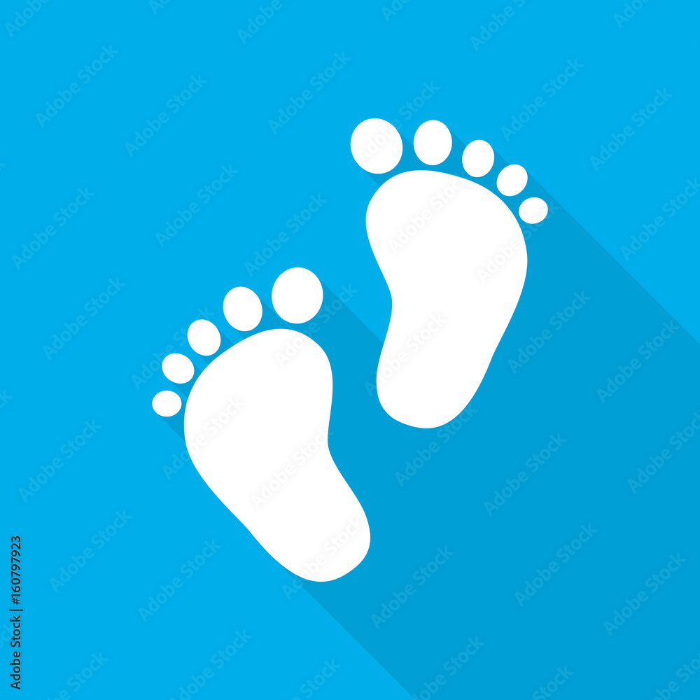 Baby footprints. Vector illustration. Baby footprints. Vector illustration.