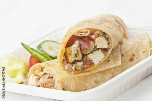 paneer kathi rolls with fresh salad