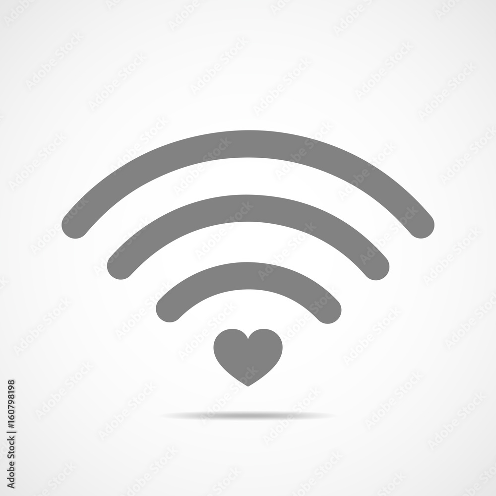 Romantic Wifi love symbol. Vector illustration Romantic Wifi love symbol. Vector illustration