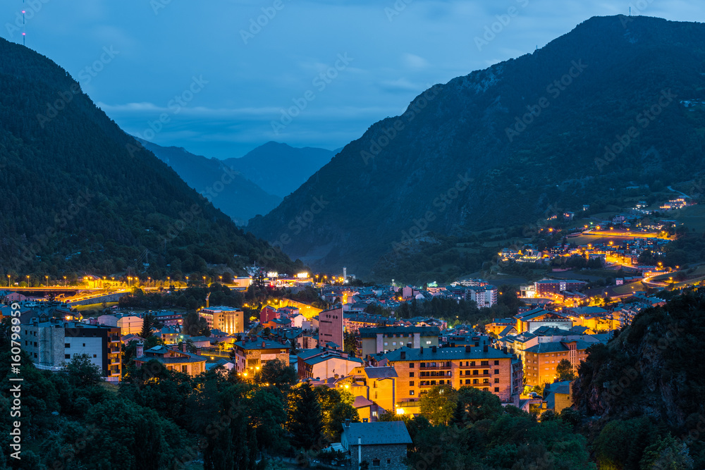 Illuminated townscape , Andorra