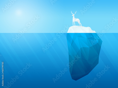 deer on iceberg