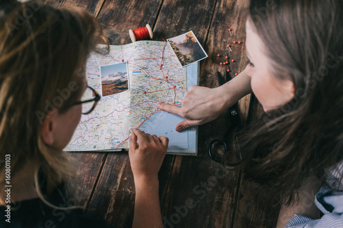 planning trip with map