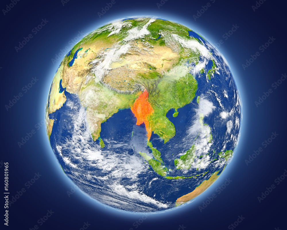 Fototapeta premium Myanmar on planet Earth