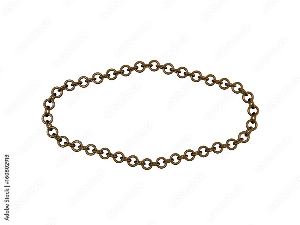 Bronze chain. Isolated on white background. Bronze chain. Isolated on white background.