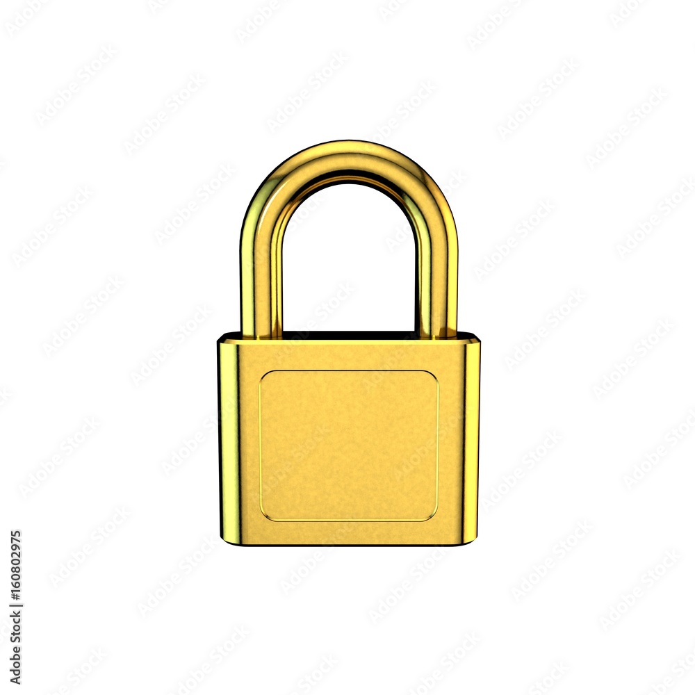 Closed padlock.Isolated on white background. 3D rendering illustration. Closed padlock.Isolated on white background. 3D rendering illustration.