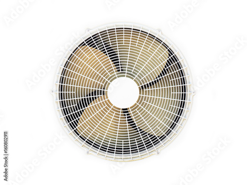 Ventilation, air conditioner compressor fan, isolate on white background
