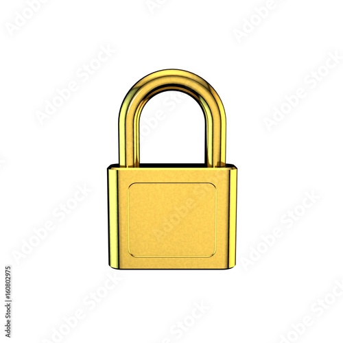 Closed padlock.Isolated on ...