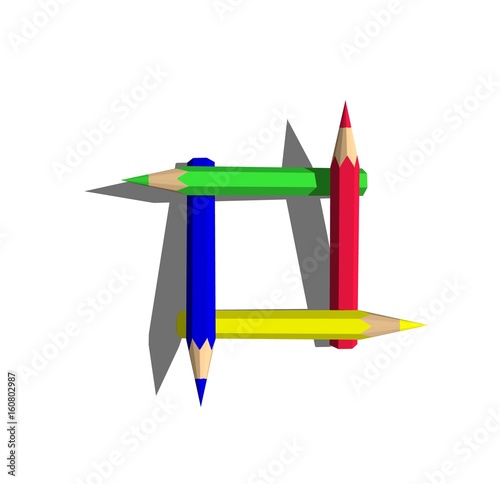Color pencils frame. Isolat...
