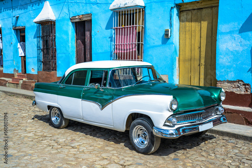 Colorful vintage car on street in Trinidad,Cuba