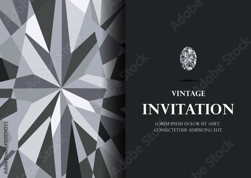 diamond invitation card luxury background vector