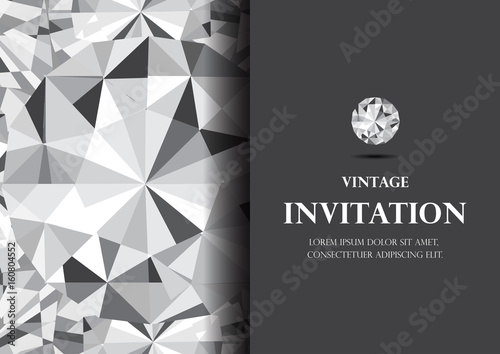 diamond invitation card luxury background vector