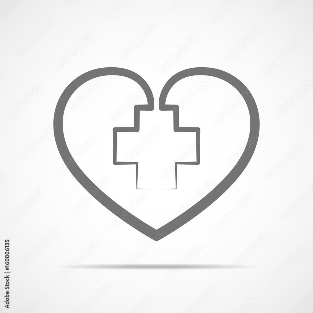 Heart with Medical cross. Vector illustration. Heart with Medical cross. Vector illustration.