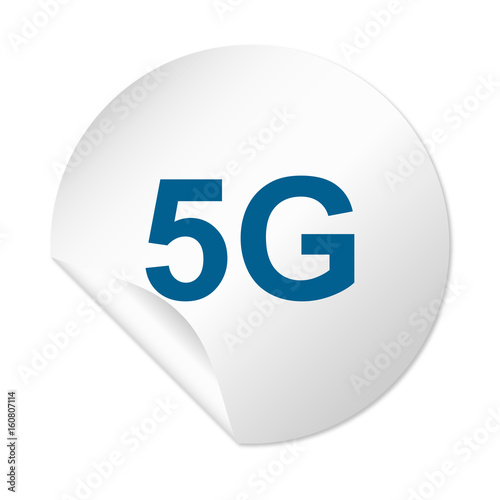 Runder Sticker - 5G blau