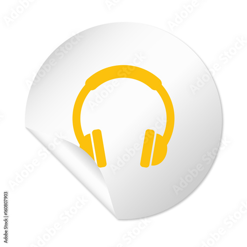 Runder Sticker - Kopfhörer Headset
