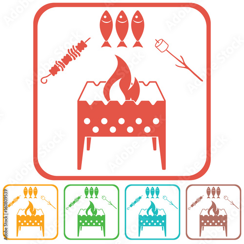 Brazier zephyr, kebab and fish icon