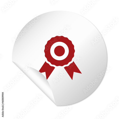 Runder Sticker - Rosette rot