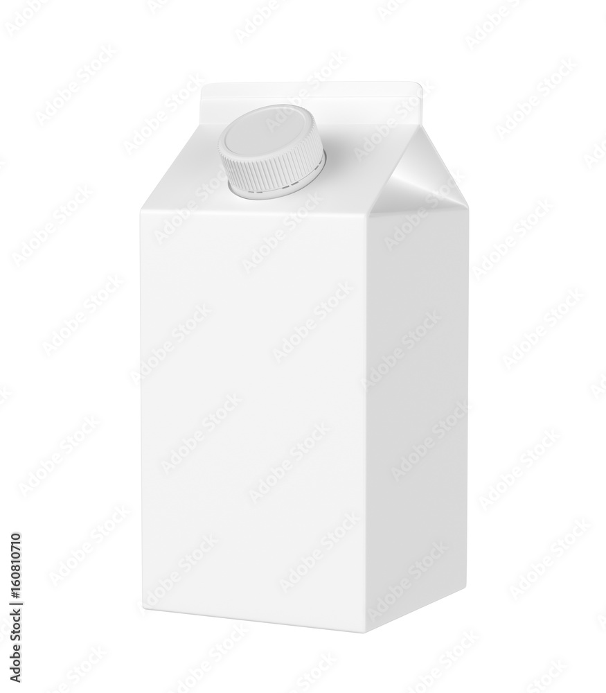 milk box isolated on white background, 3D rendering milk box isolated on white background, 3D rendering