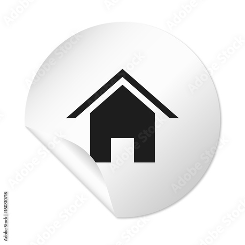 Runder Sticker - Haus