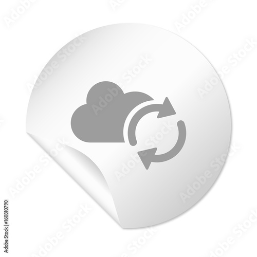 Runder Sticker - Cloud Synchronisation