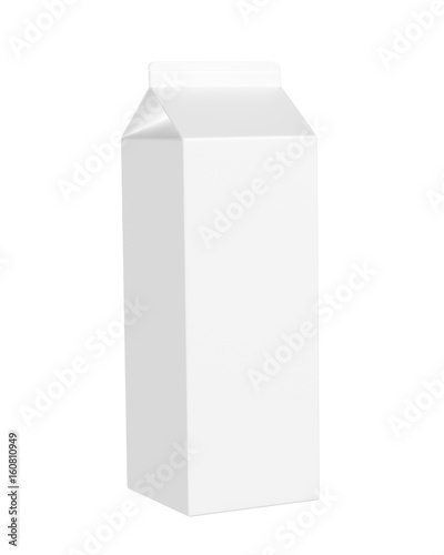 milk box isolated on white background, 3D rendering