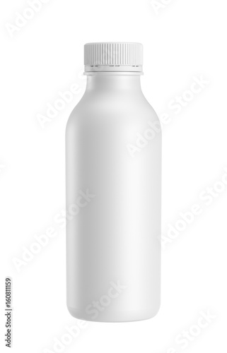 white plastic bottle isolated on white background, 3D rendering