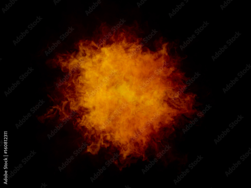 Abstract smoky shape on black background.