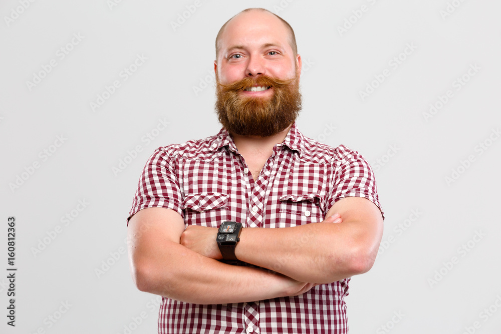 Fototapeta premium Happy man with beard, mustache