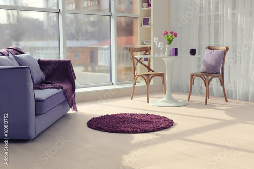 Modern interior with lilac ...