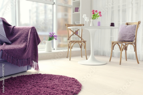 Modern interior with lilac ...