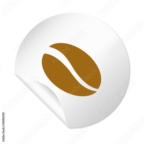 Runder Sticker - Kaffeebohne braun