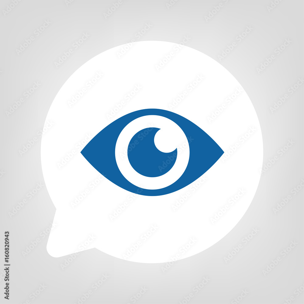 Kreis Sprechblase - Visuell blau Kreis Sprechblase - Visuell blau