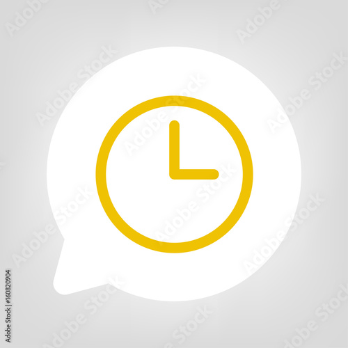 Kreis Sprechblase - Uhr gelb