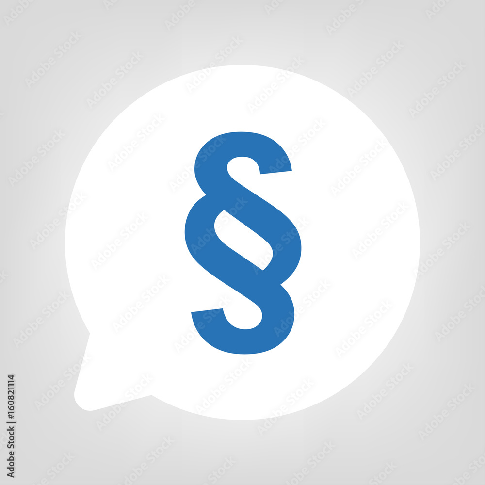 Obraz premium Kreis Sprechblase - Paragraph Justiz blau