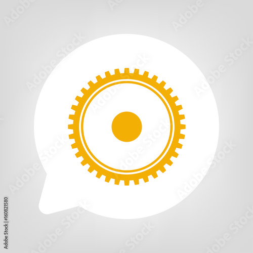 Kreis Sprechblase - Zahnrad orange