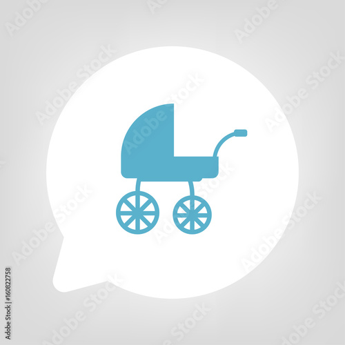 Kreis Sprechblase - Kinderwagen blau